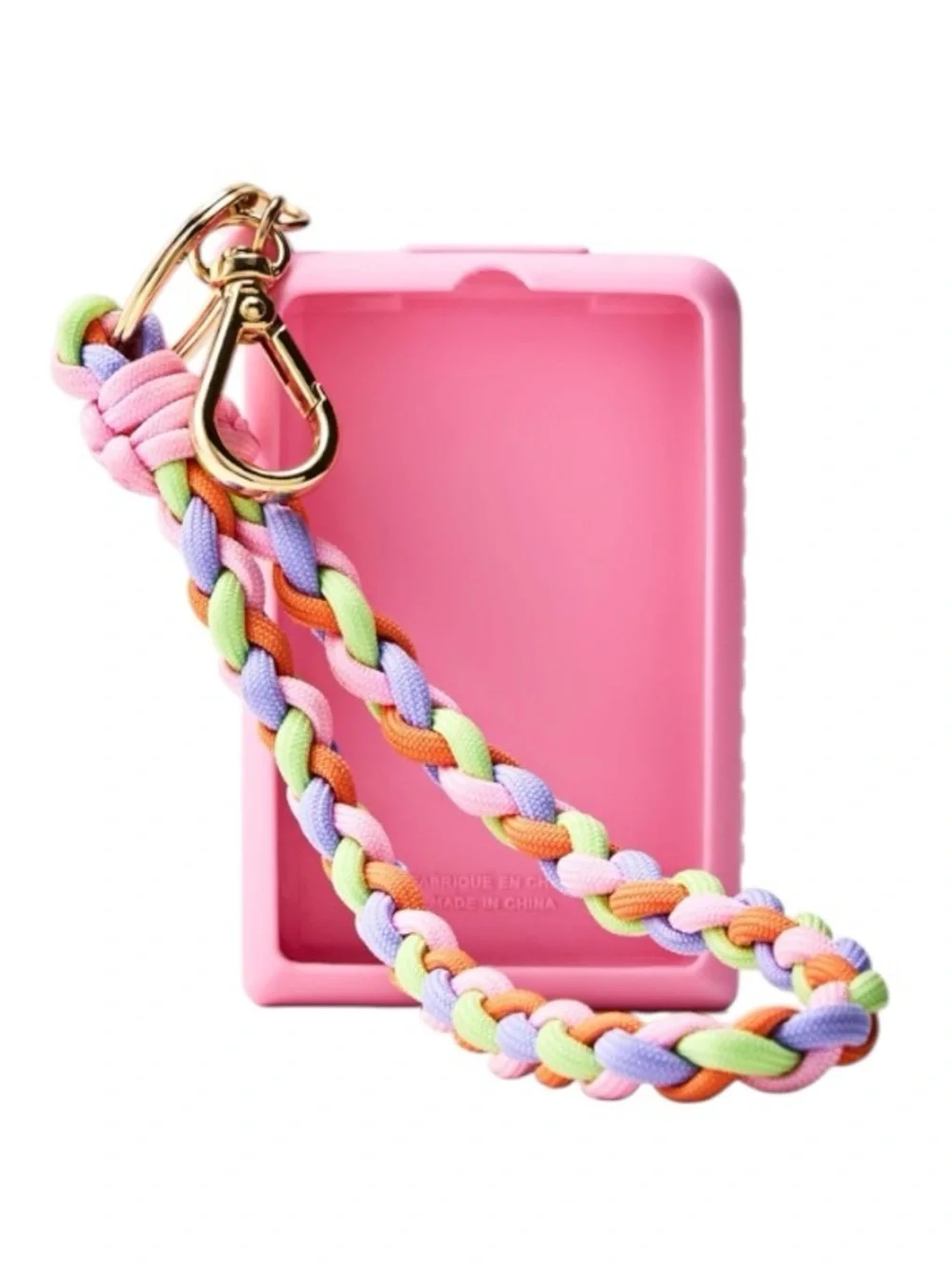 Bath & Body Works Pocket Spray Holder Wristlet with Multicolor Braided Strap